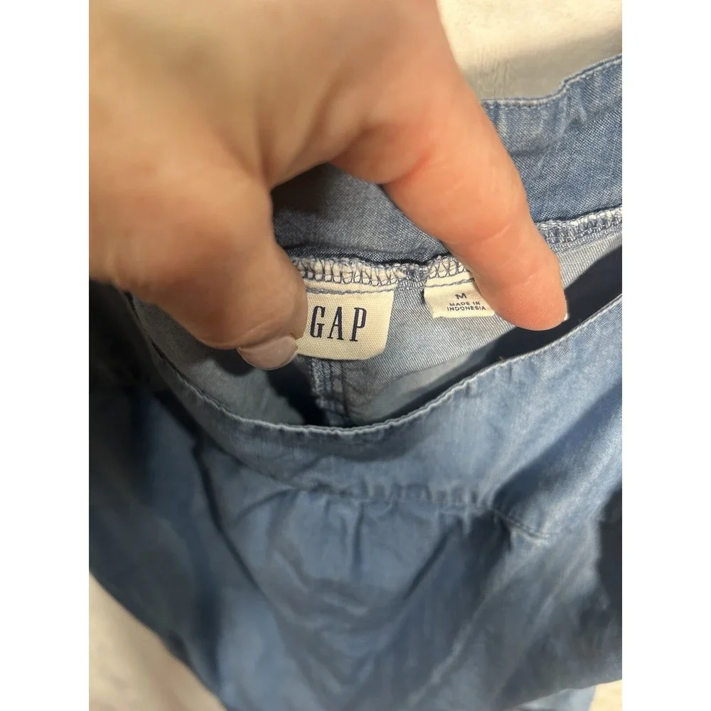 Gap Denim Women's‎ Tank Top Shirt Sleeveless Babydoll Loose Fit Medium Med M - Picture 3 of 6